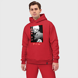 Мужской костюм оверсайз Kaneki KenКанеки Кен, цвет: красный — фото 2