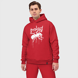 Мужской костюм оверсайз Draw white logo - Ant, цвет: красный — фото 2