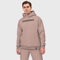 Мужской костюм оверсайз Shinedown лого, цвет: пыльно-розовый — фото 2