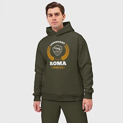 Мужской костюм оверсайз Лого Roma и надпись Legendary Football Club, цвет: хаки — фото 2