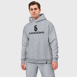 Мужской костюм оверсайз Shinedown лого с эмблемой, цвет: меланж — фото 2