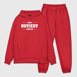 Мужской костюм оверсайз Team Novikov Forever фамилия на латинице, цвет: красный