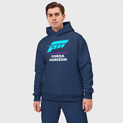 Мужской костюм оверсайз Символ Forza Horizon в неоновых цветах, цвет: тёмно-синий — фото 2
