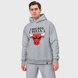 Мужской костюм оверсайз Chicago Bulls, цвет: меланж — фото 2