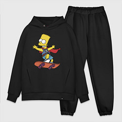 Мужской костюм оверсайз Барт Симпсон - крутой скейтер, цвет: черный