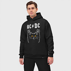 Мужской костюм оверсайз AC DC rock cat, цвет: черный — фото 2