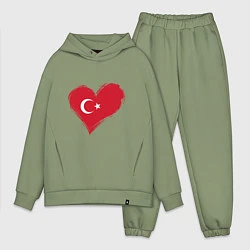 Мужской костюм оверсайз Сердце - Турция, цвет: авокадо