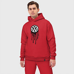 Мужской костюм оверсайз Volkswagen - art logo, цвет: красный — фото 2