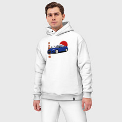 Мужской костюм оверсайз Nissan Gt-r r35 JDM Retro Design, цвет: белый — фото 2