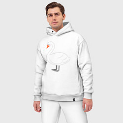 Мужской костюм оверсайз Бeлый лебедь, цвет: белый — фото 2