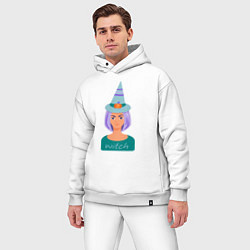 Мужской костюм оверсайз Ведьмочка на Хэллоуин, цвет: белый — фото 2