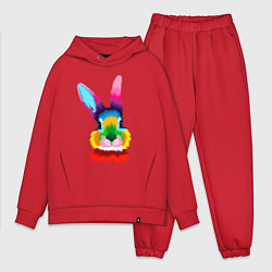 Мужской костюм оверсайз Радужный кролик, цвет: красный