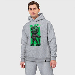 Мужской костюм оверсайз Пёс бейсболист, цвет: меланж — фото 2