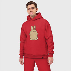 Мужской костюм оверсайз Rabbit chill, цвет: красный — фото 2