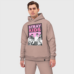 Мужской костюм оверсайз Stray Kids boy band, цвет: пыльно-розовый — фото 2