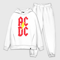 Мужской костюм оверсайз AC DC logo, цвет: белый