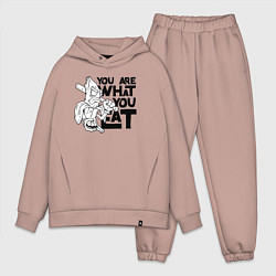 Мужской костюм оверсайз Ты то , что ешь, цвет: пыльно-розовый