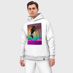 Мужской костюм оверсайз Palms space purple, цвет: белый — фото 2