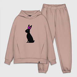 Мужской костюм оверсайз Черный кролик, цвет: пыльно-розовый