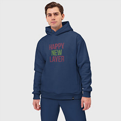 Мужской костюм оверсайз Happy New Layer, цвет: тёмно-синий — фото 2