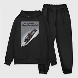 Мужской костюм оверсайз Lamborghini - concept - sketch, цвет: черный