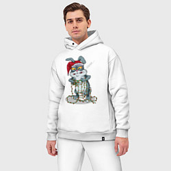 Мужской костюм оверсайз Недовольный кролик, цвет: белый — фото 2