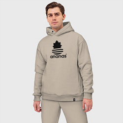 Мужской костюм оверсайз Ananas - Adidas, цвет: миндальный — фото 2