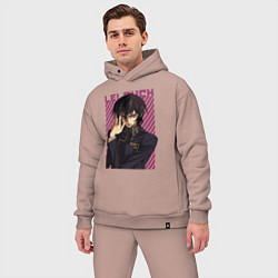 Мужской костюм оверсайз Лелуш Черный принц, цвет: пыльно-розовый — фото 2