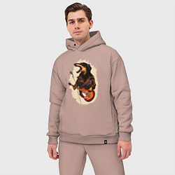 Мужской костюм оверсайз Такса рокер, цвет: пыльно-розовый — фото 2