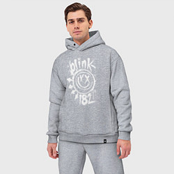 Мужской костюм оверсайз Blink 182 logo, цвет: меланж — фото 2