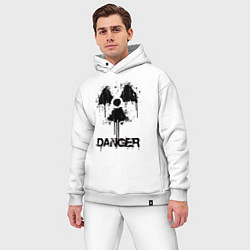 Мужской костюм оверсайз Danger radiation symbol, цвет: белый — фото 2