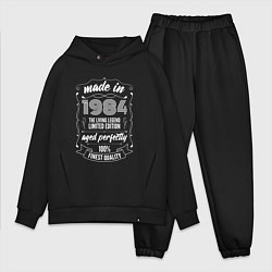 Мужской костюм оверсайз Made in 1984 retro old school, цвет: черный