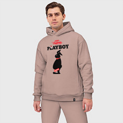 Мужской костюм оверсайз Толстяк playboy, цвет: пыльно-розовый — фото 2