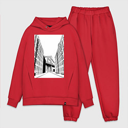 Мужской костюм оверсайз Переулок у Бруклинского моста, цвет: красный