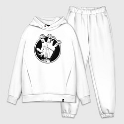 Мужской костюм оверсайз Жест руки, цвет: белый