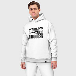 Мужской костюм оверсайз The worlds okayest producer, цвет: белый — фото 2
