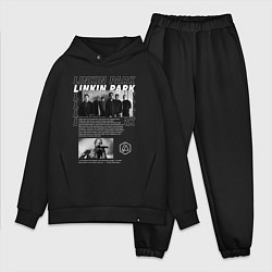 Мужской костюм оверсайз Linkin Park цитата, цвет: черный