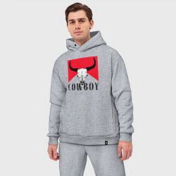 Мужской костюм оверсайз Череп буйвола:Cowboy, цвет: меланж — фото 2