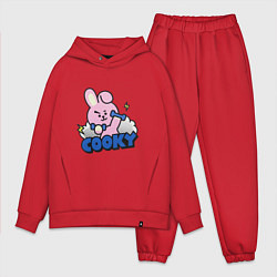 Мужской костюм оверсайз Cooky BT21 Jungkook, цвет: красный