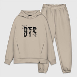 Мужской костюм оверсайз BTS logo, цвет: миндальный