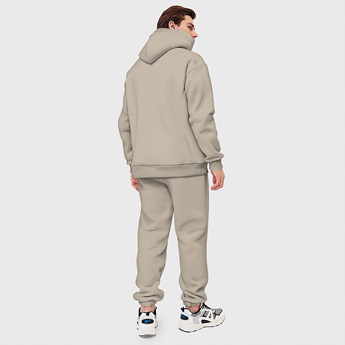 Мужской костюм оверсайз Влюбленные с шариками / Миндальный – фото 4