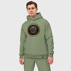 Мужской костюм оверсайз Череп фараона, цвет: авокадо — фото 2