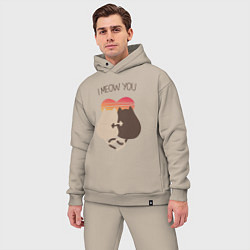 Мужской костюм оверсайз Кошачья пара, цвет: миндальный — фото 2