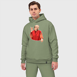 Мужской костюм оверсайз Ленин в пижаме, цвет: авокадо — фото 2