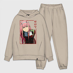 Мужской костюм оверсайз Zero Two anime girl, цвет: миндальный