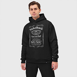 Мужской костюм оверсайз Nickelback в стиле Jack Daniels, цвет: черный — фото 2