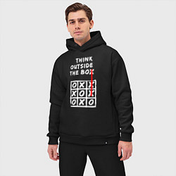 Мужской костюм оверсайз Think outside the box game, цвет: черный — фото 2