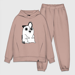 Мужской костюм оверсайз Милый Почита бензопила, цвет: пыльно-розовый