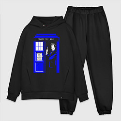 Мужской костюм оверсайз Доктор Кто у двери Тардис, цвет: черный