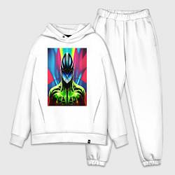 Мужской костюм оверсайз Alien - neural network - neon, цвет: белый